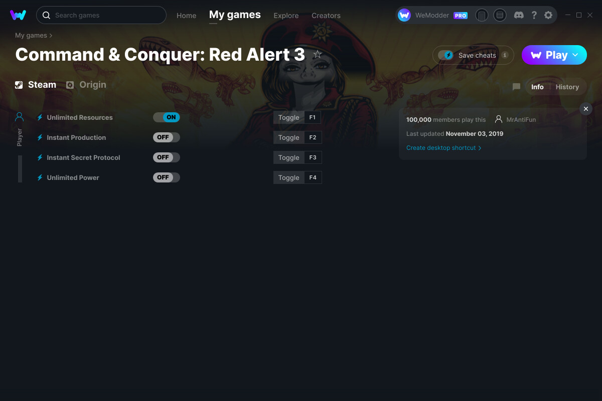 Manifest skibsbygning blur Command & Conquer: Red Alert 3 Cheats and Trainer for Steam - Trainers -  WeMod Community