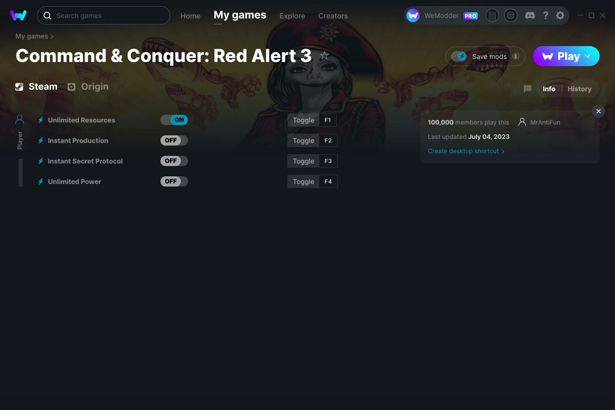 Command & Conquer: Red Alert 3 cheats screenshot