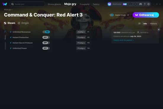 cheaty Command & Conquer: Red Alert 3 zrzut ekranu