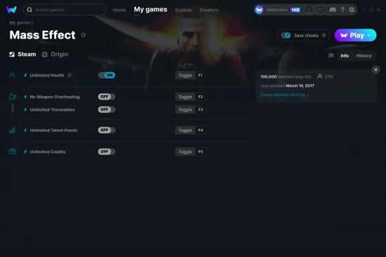Mass Effect cheats screenshot