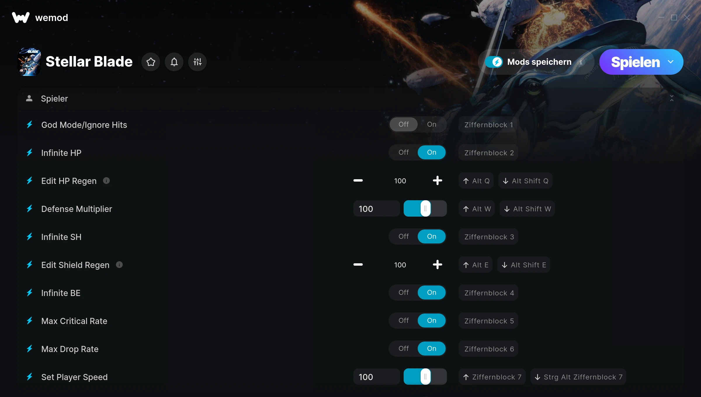 Stellar Blade Cheats Screenshot