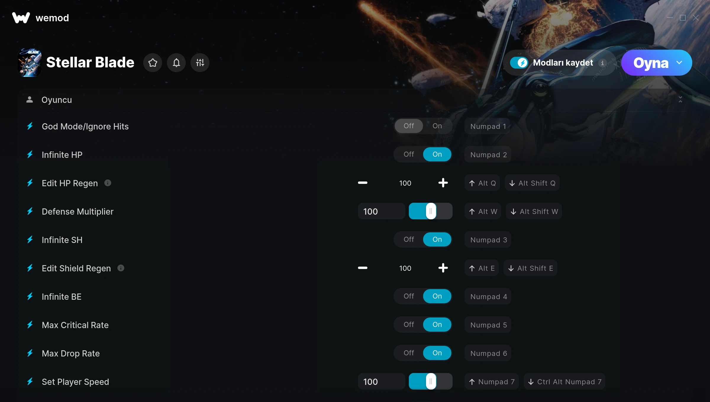 Stellar Blade hilelerinin ekran görüntüsü