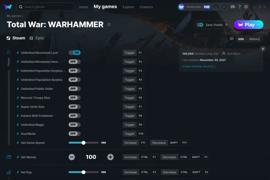 Total War: WARHAMMER cheats screenshot