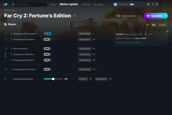 Far Cry 2: Fortune's Edition Cheats Screenshot