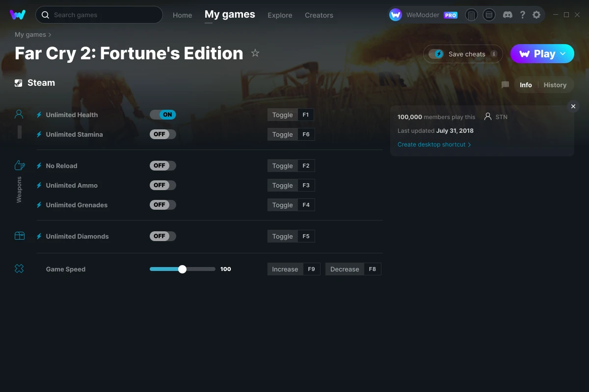 Far Cry 2: Fortune's Edition cheats screenshot