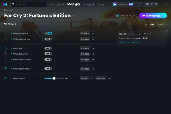 cheaty Far Cry 2: Fortune's Edition zrzut ekranu