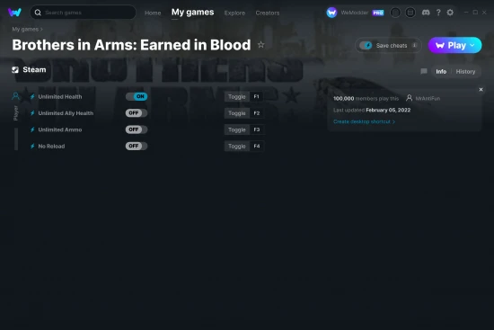 Brothers in Arms: Earned in Blood cheats screenshot