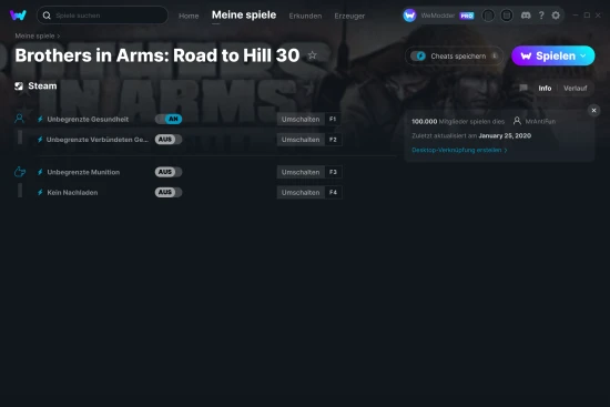 Brothers in Arms: Road to Hill 30 Cheats Screenshot