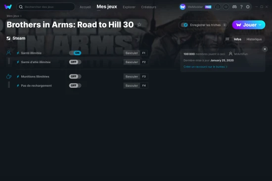 Capture d'écran de triches de Brothers in Arms: Road to Hill 30