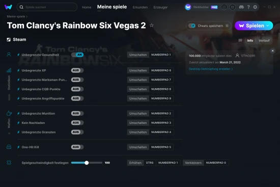 Tom Clancy's Rainbow Six Vegas 2 Cheats Screenshot