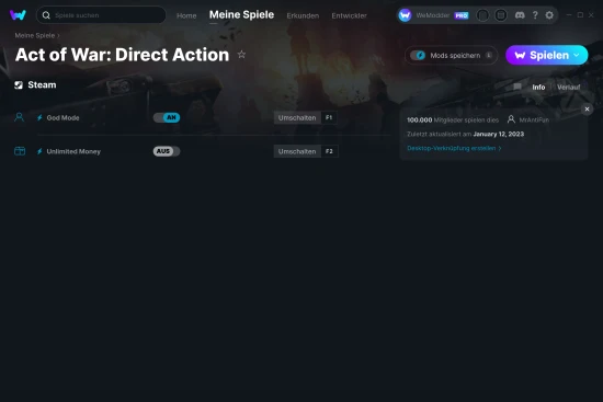 Act of War: Direct Action Cheats Screenshot