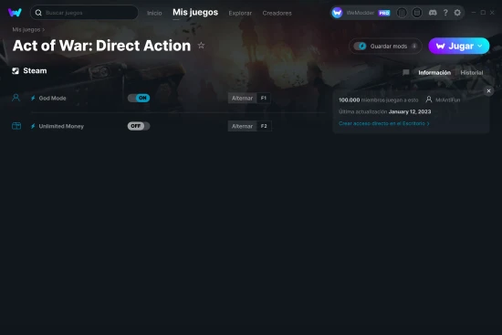 captura de pantalla de las trampas de Act of War: Direct Action