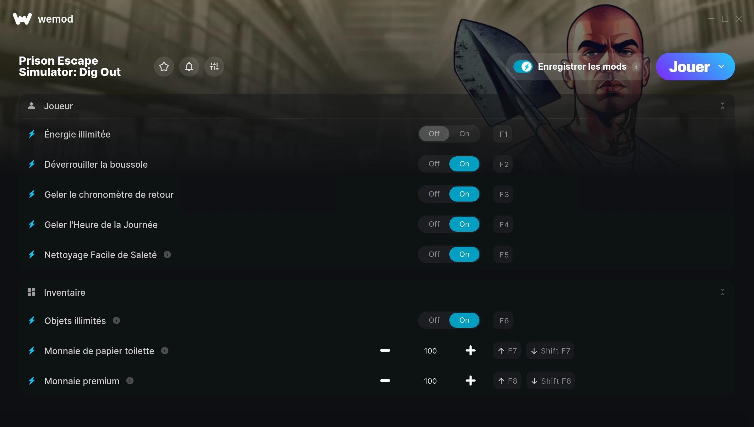 Capture d’écran des cheats pour Prison Escape Simulator: Dig Out