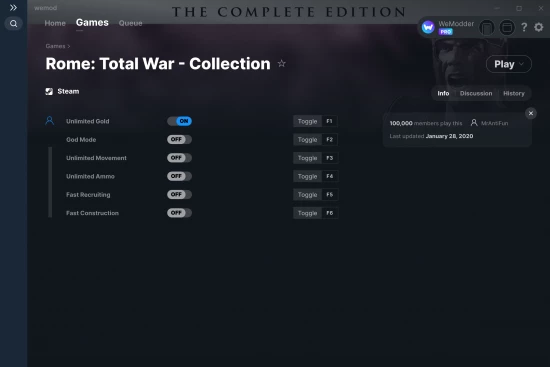 Rome: Total War - Collection cheats screenshot