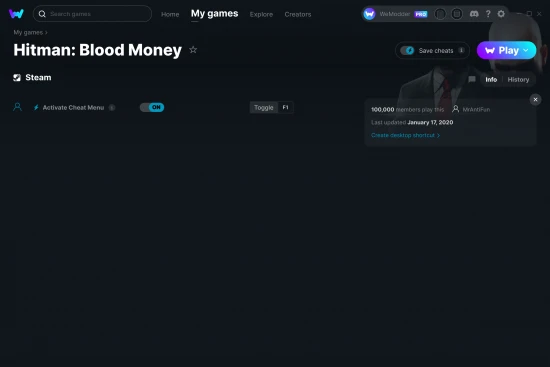 Hitman: Blood Money cheats screenshot