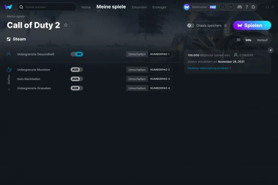 Call of Duty 2 Cheats Screenshot