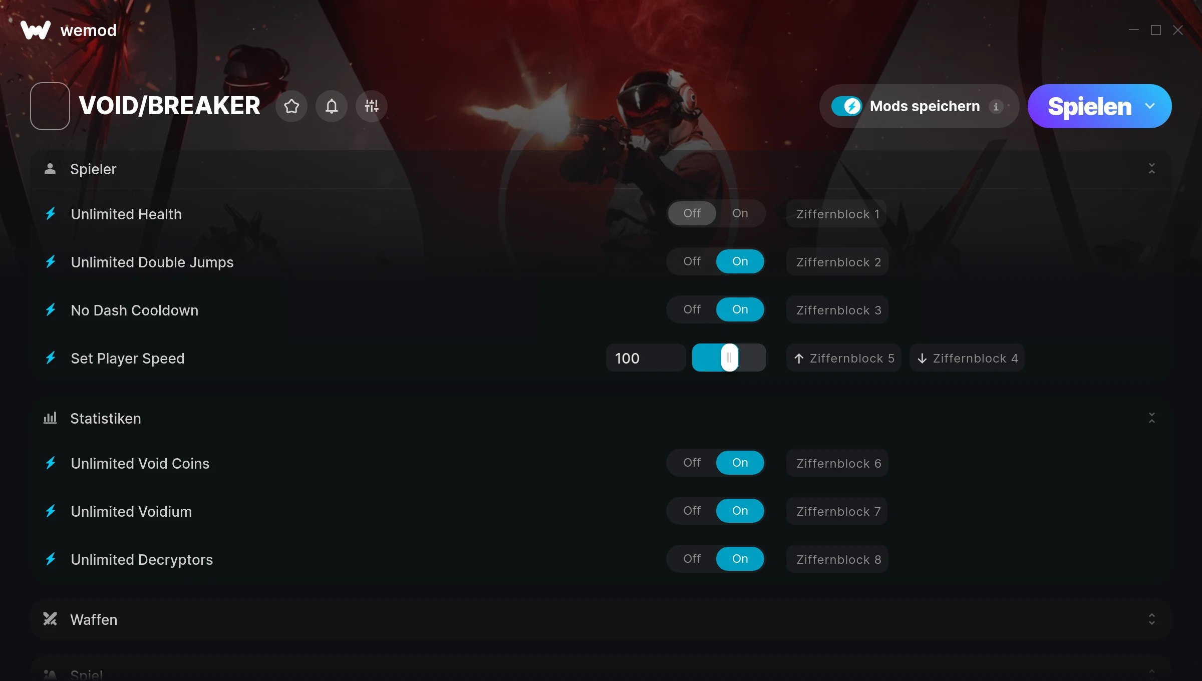 VOID/BREAKER Cheats Screenshot
