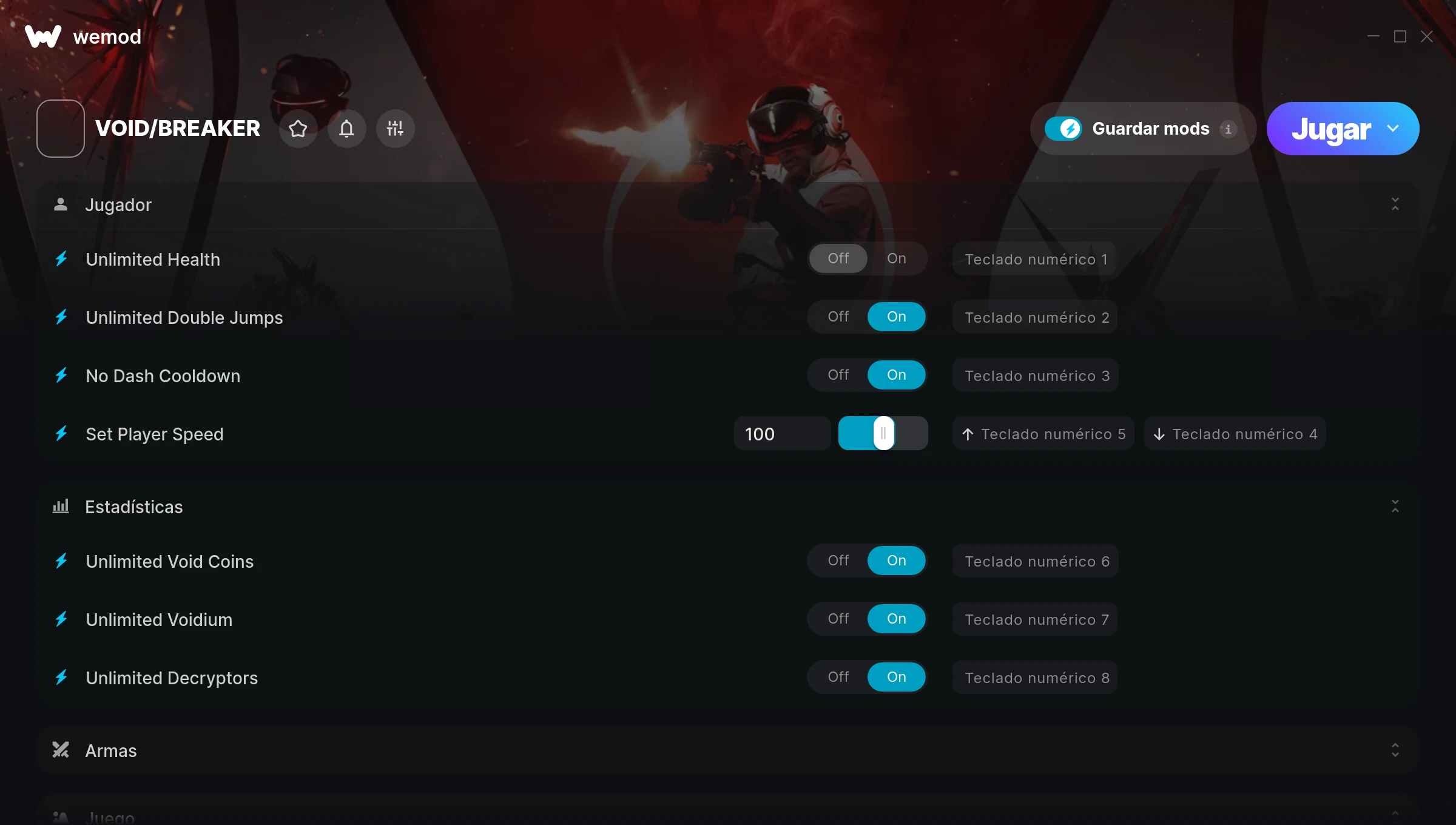 Captura de pantalla de las trampas de VOID/BREAKER