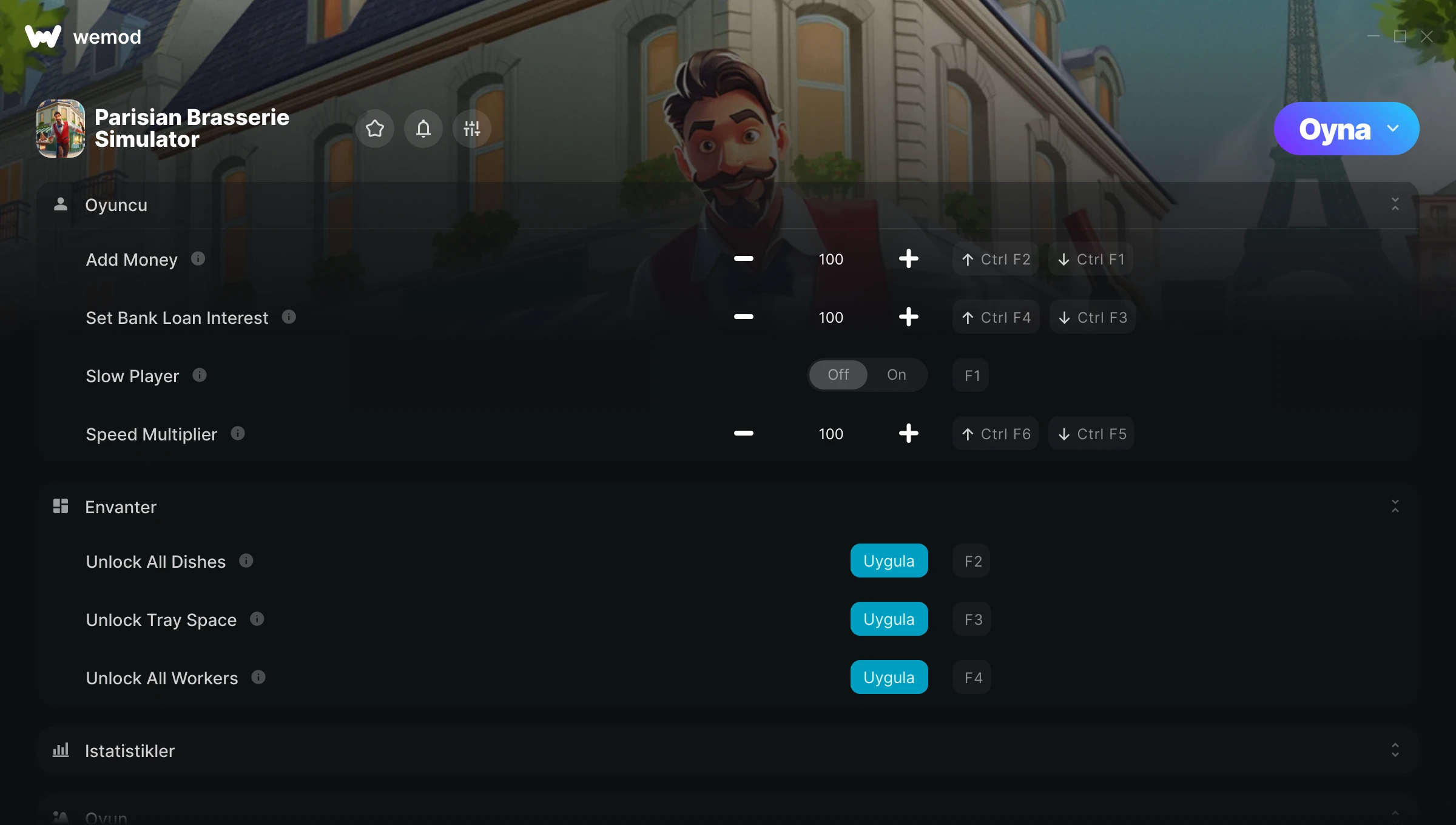 Parisian Brasserie Simulator hilelerinin ekran görüntüsü
