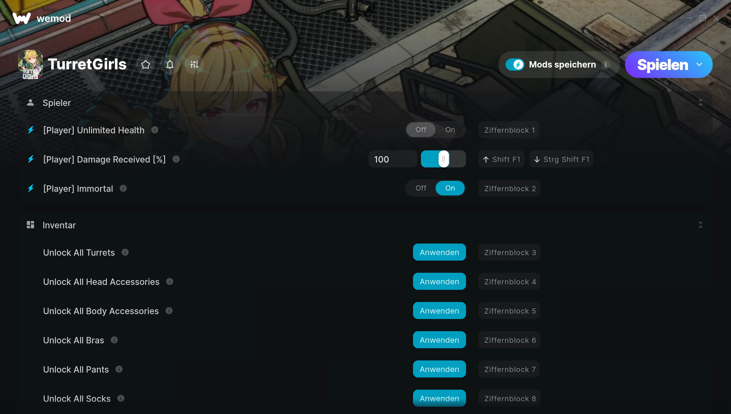 TurretGirls Cheats Screenshot