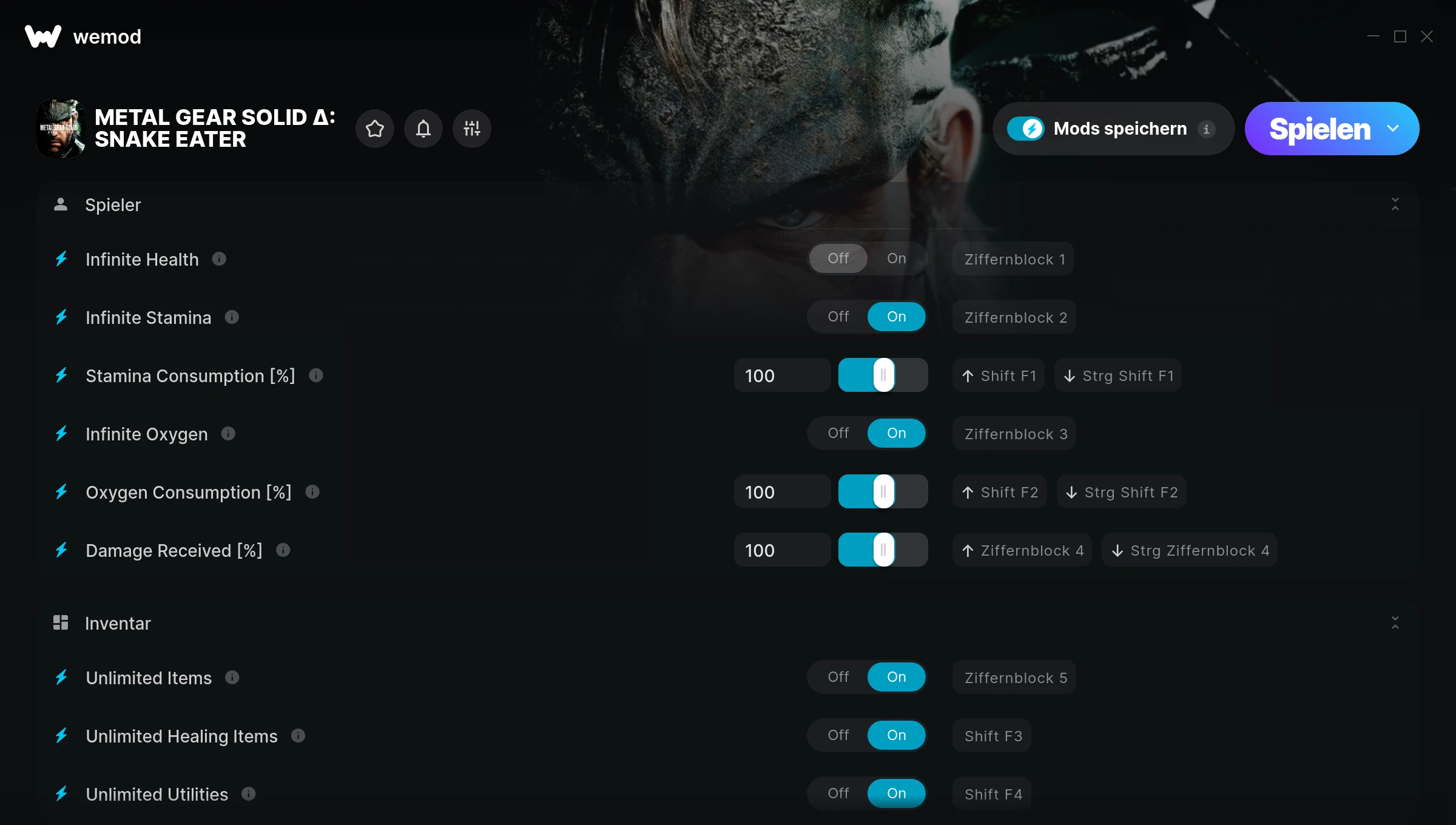 METAL GEAR SOLID Δ: SNAKE EATER Cheats Screenshot