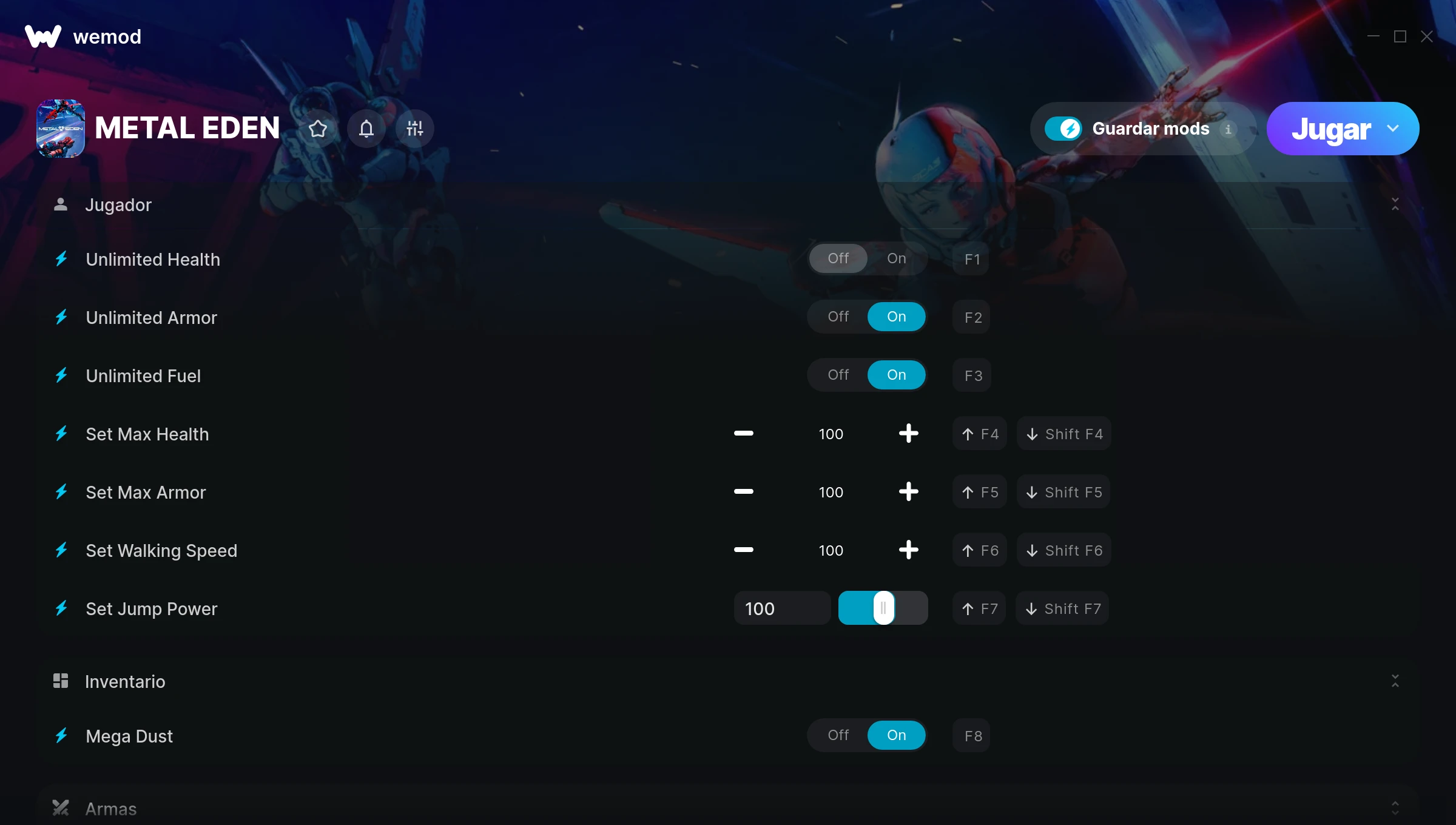 Captura de pantalla de las trampas de METAL EDEN