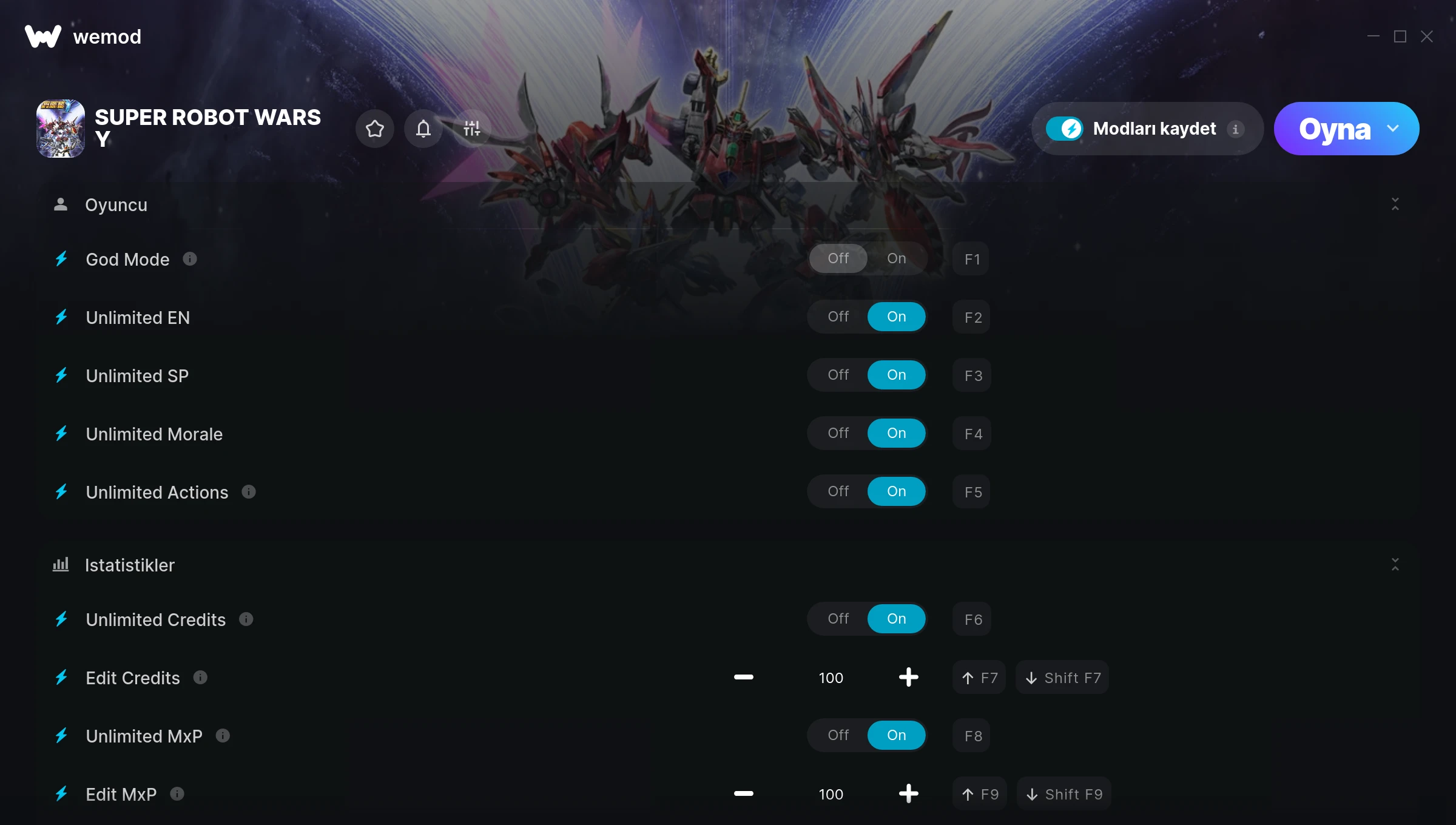 SUPER ROBOT WARS Y hilelerinin ekran görüntüsü