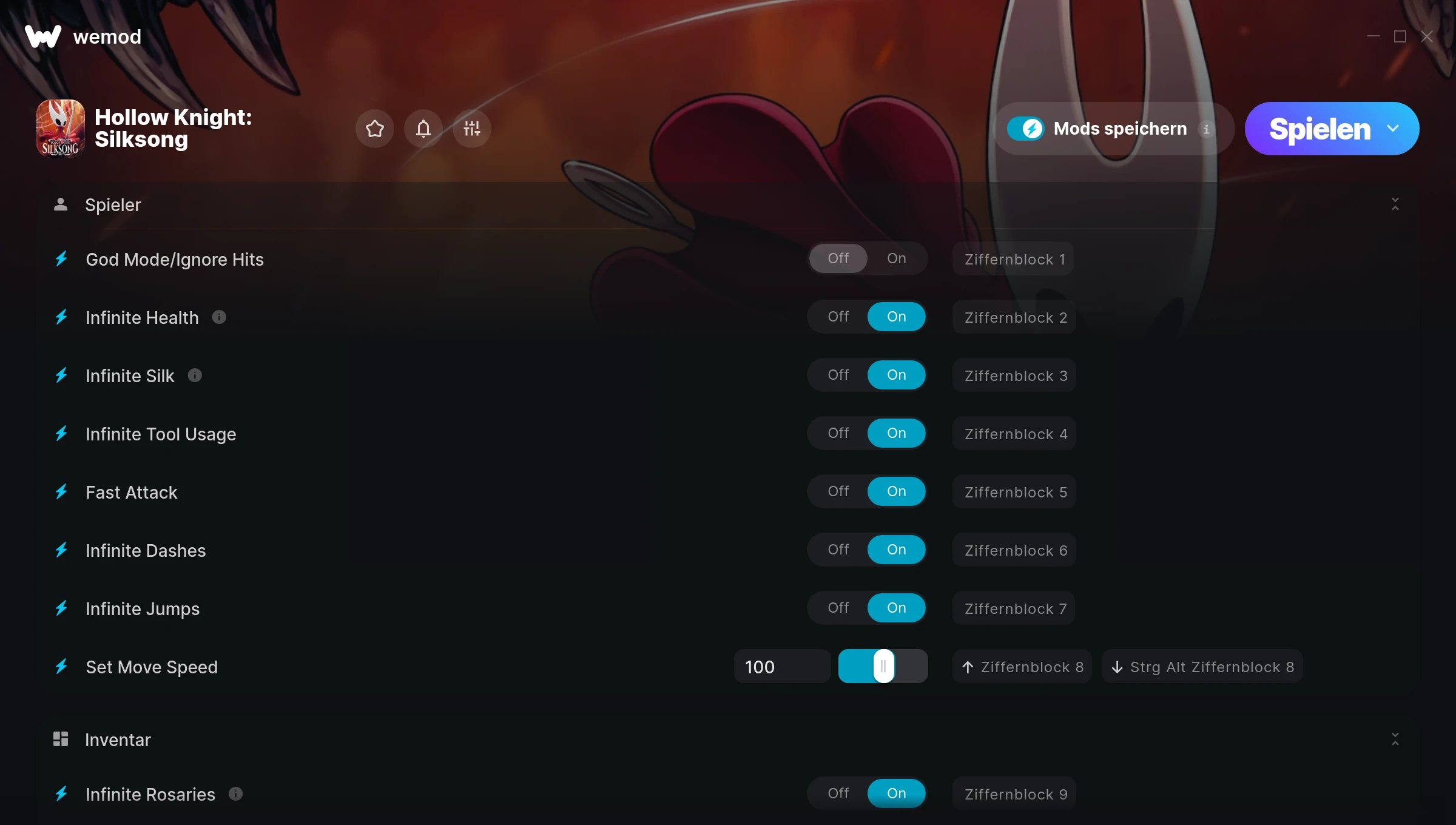 Hollow Knight: Silksong Cheats Screenshot