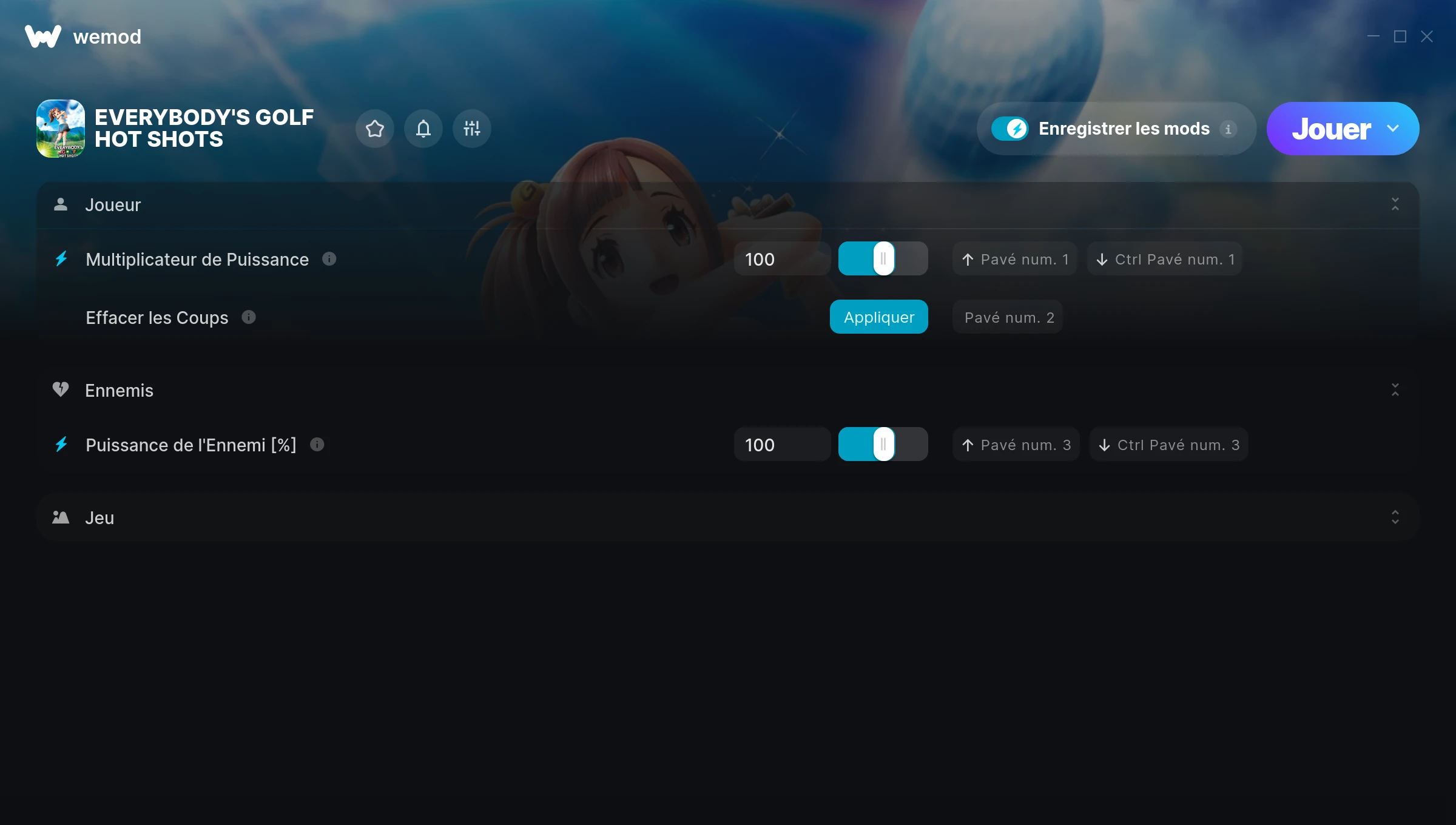 Capture d’écran des cheats pour EVERYBODY'S GOLF HOT SHOTS