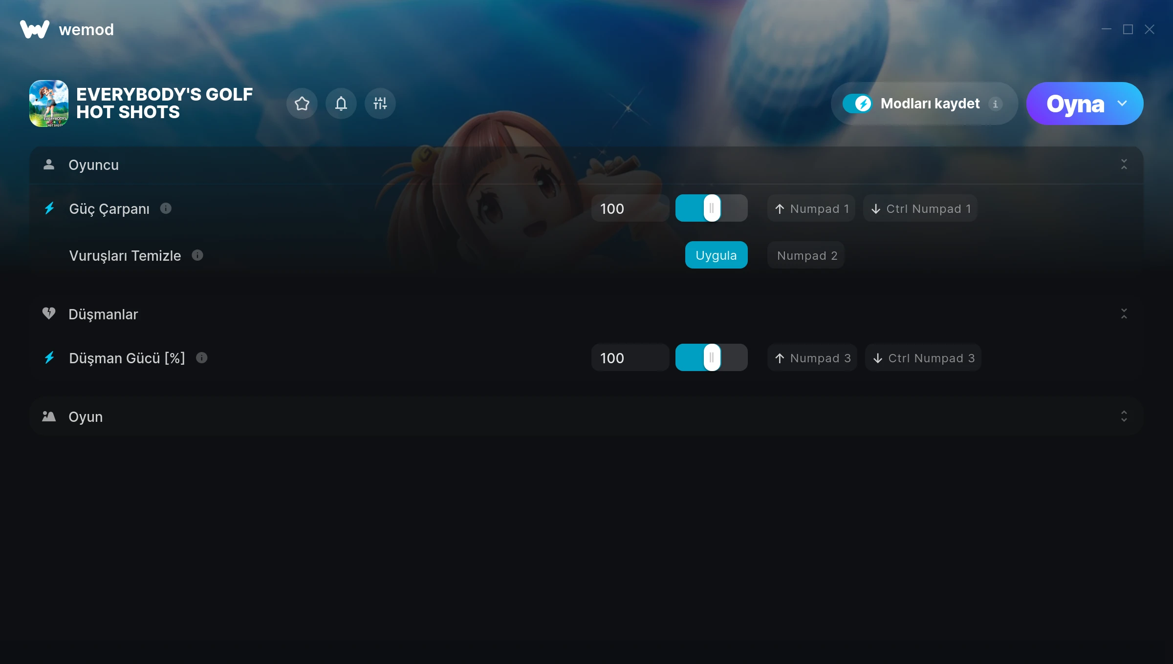 EVERYBODY'S GOLF HOT SHOTS hilelerinin ekran görüntüsü