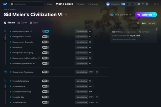 Sid Meier's Civilization VI Cheats Screenshot