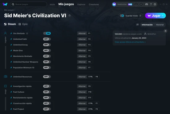 captura de pantalla de las trampas de Sid Meier's Civilization VI
