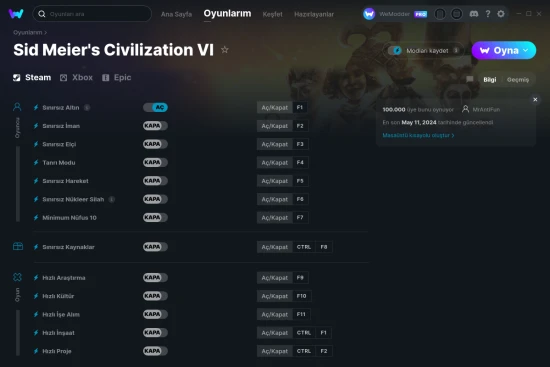 Sid Meier's Civilization VI hilelerin ekran görüntüsü