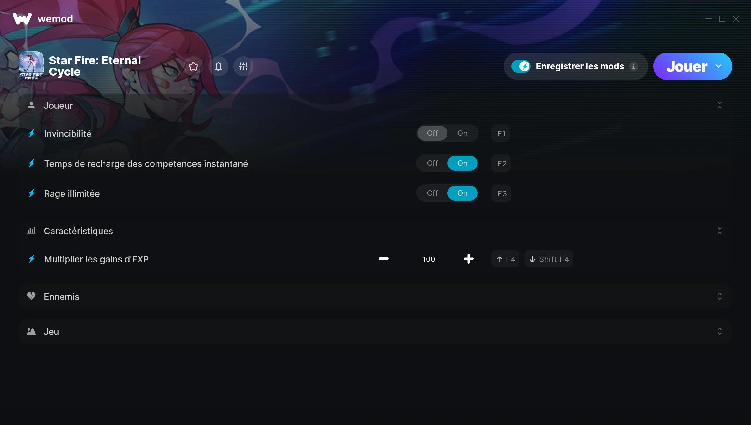 Capture d’écran des cheats pour Star Fire: Eternal Cycle
