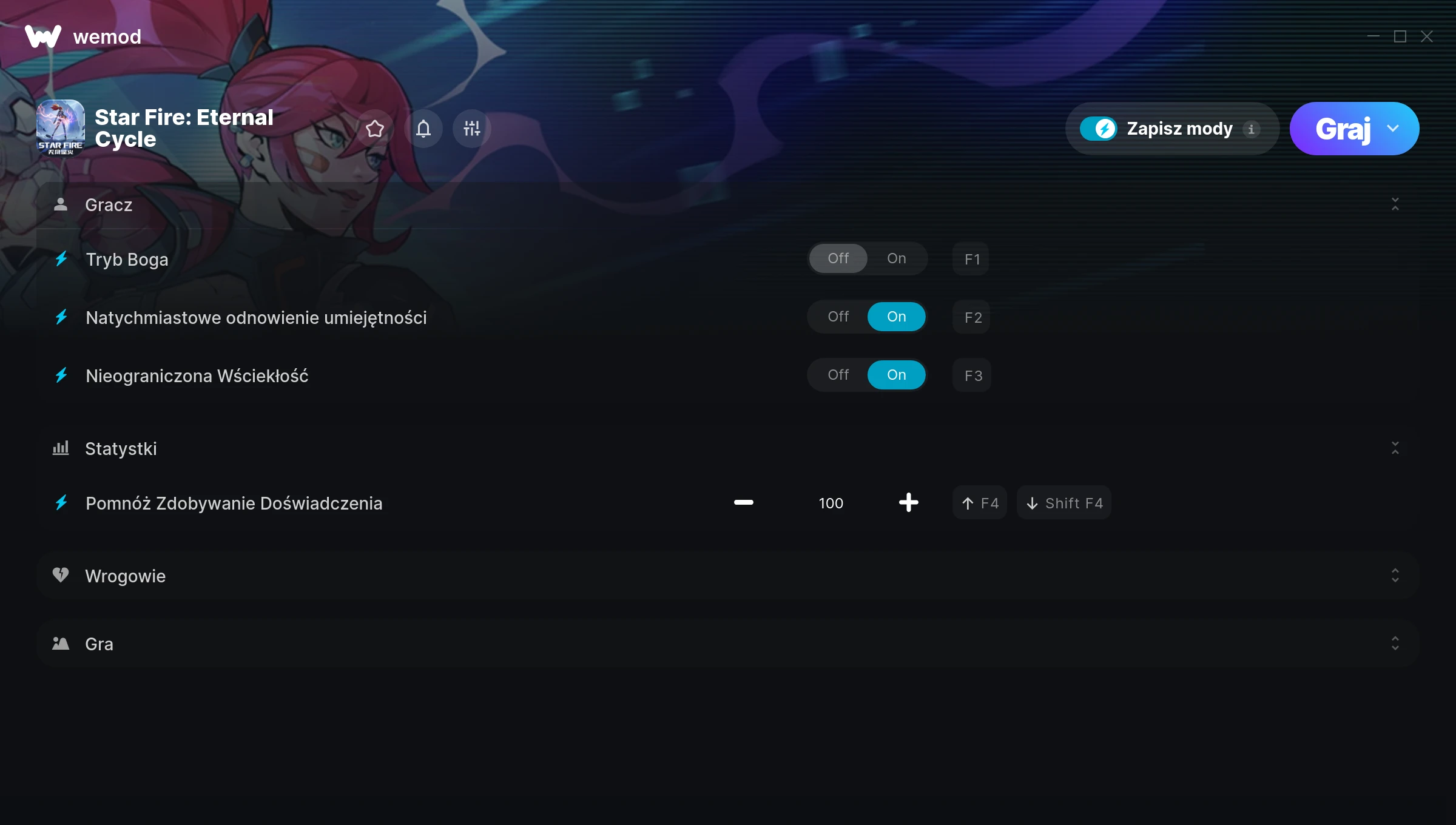 Cheaty do Star Fire: Eternal Cycle – zrzut ekranu