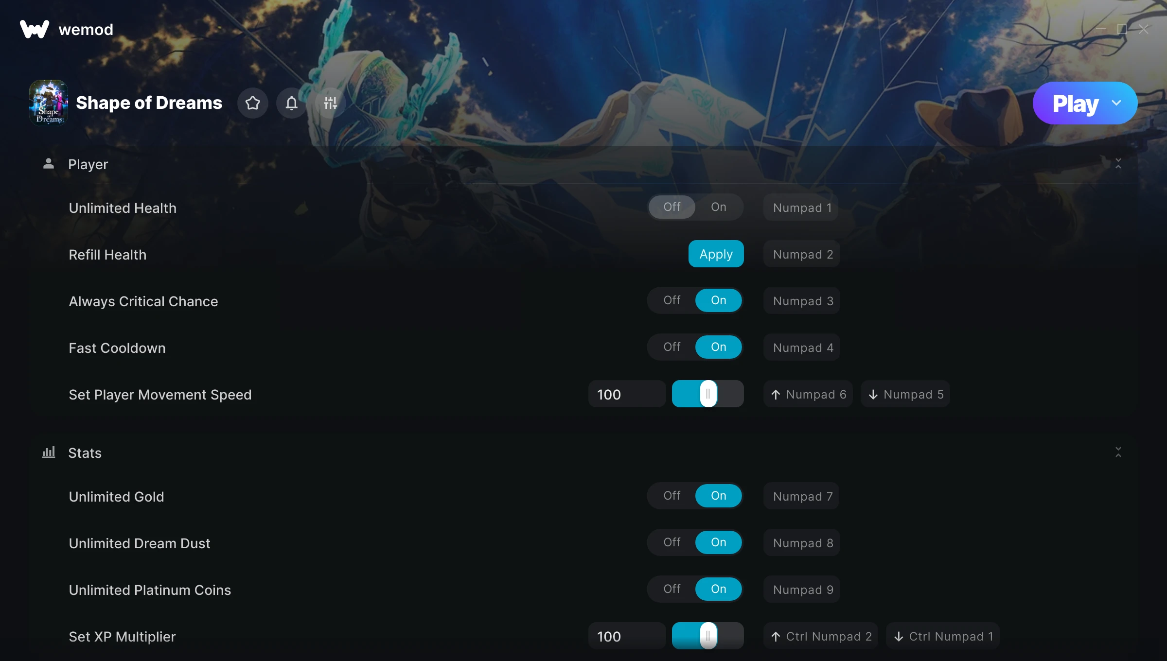 Shape of Dreams cheats screenshot