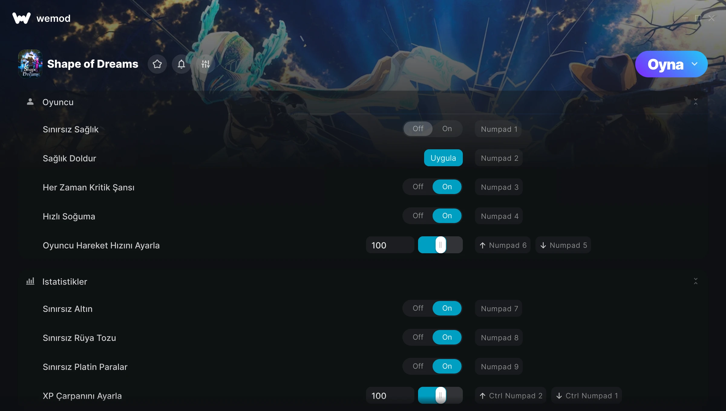 Shape of Dreams hilelerinin ekran görüntüsü