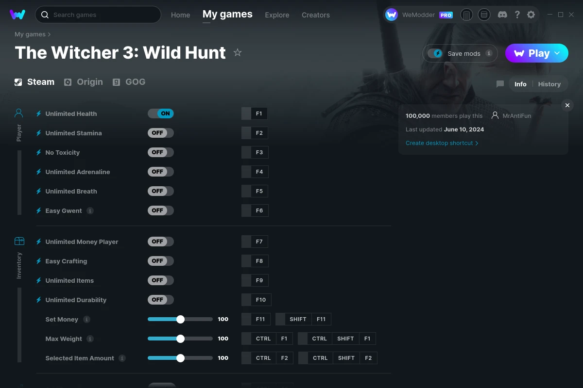 The Witcher 3: Wild Hunt Cheats & Trainers for PC | WeMod