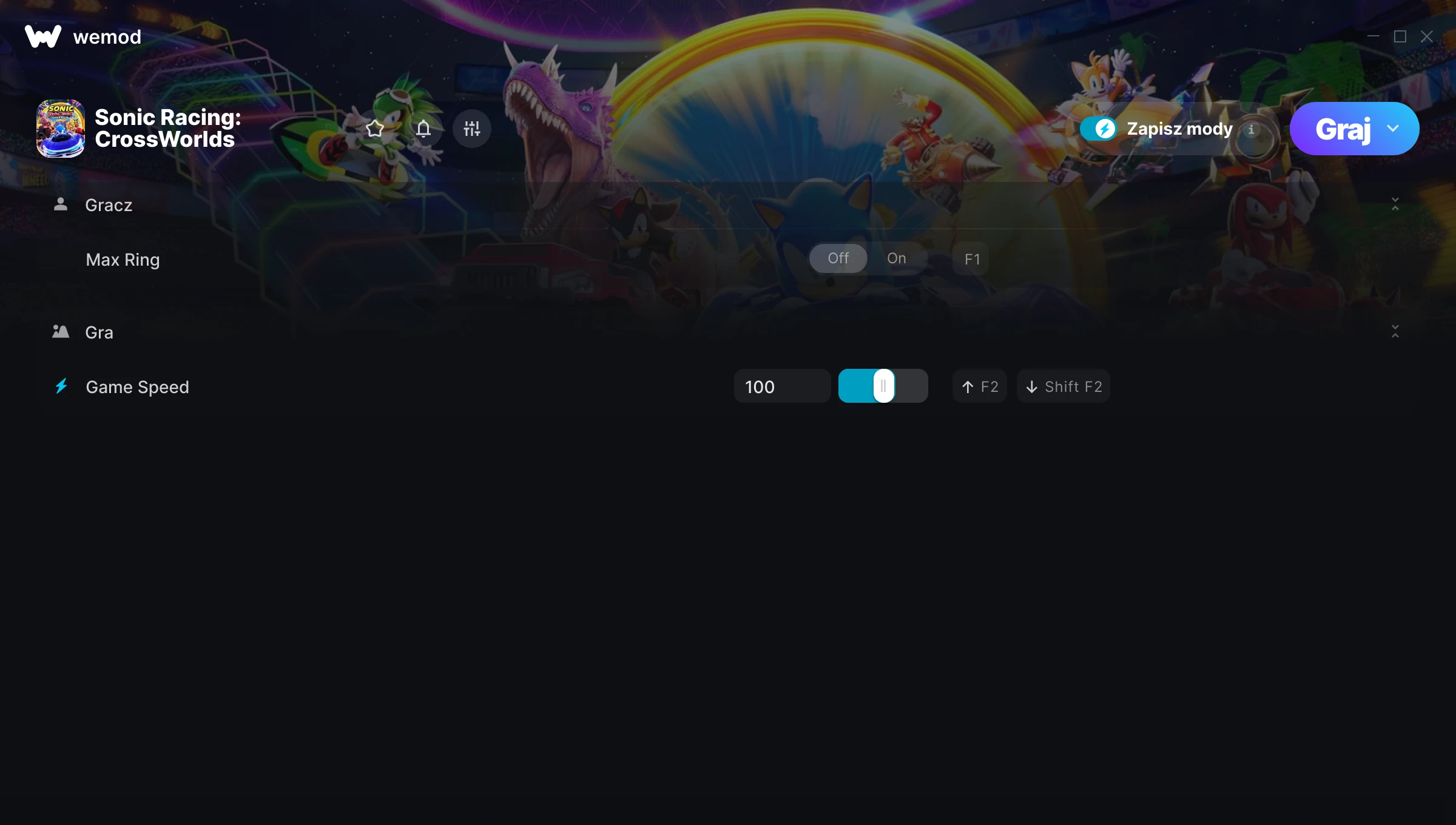 Cheaty do Sonic Racing: CrossWorlds – zrzut ekranu