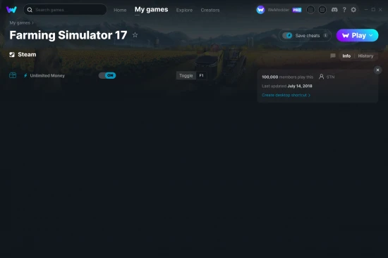 Farming Simulator 17 cheats screenshot