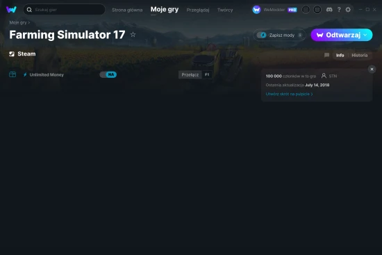 cheaty Farming Simulator 17 zrzut ekranu