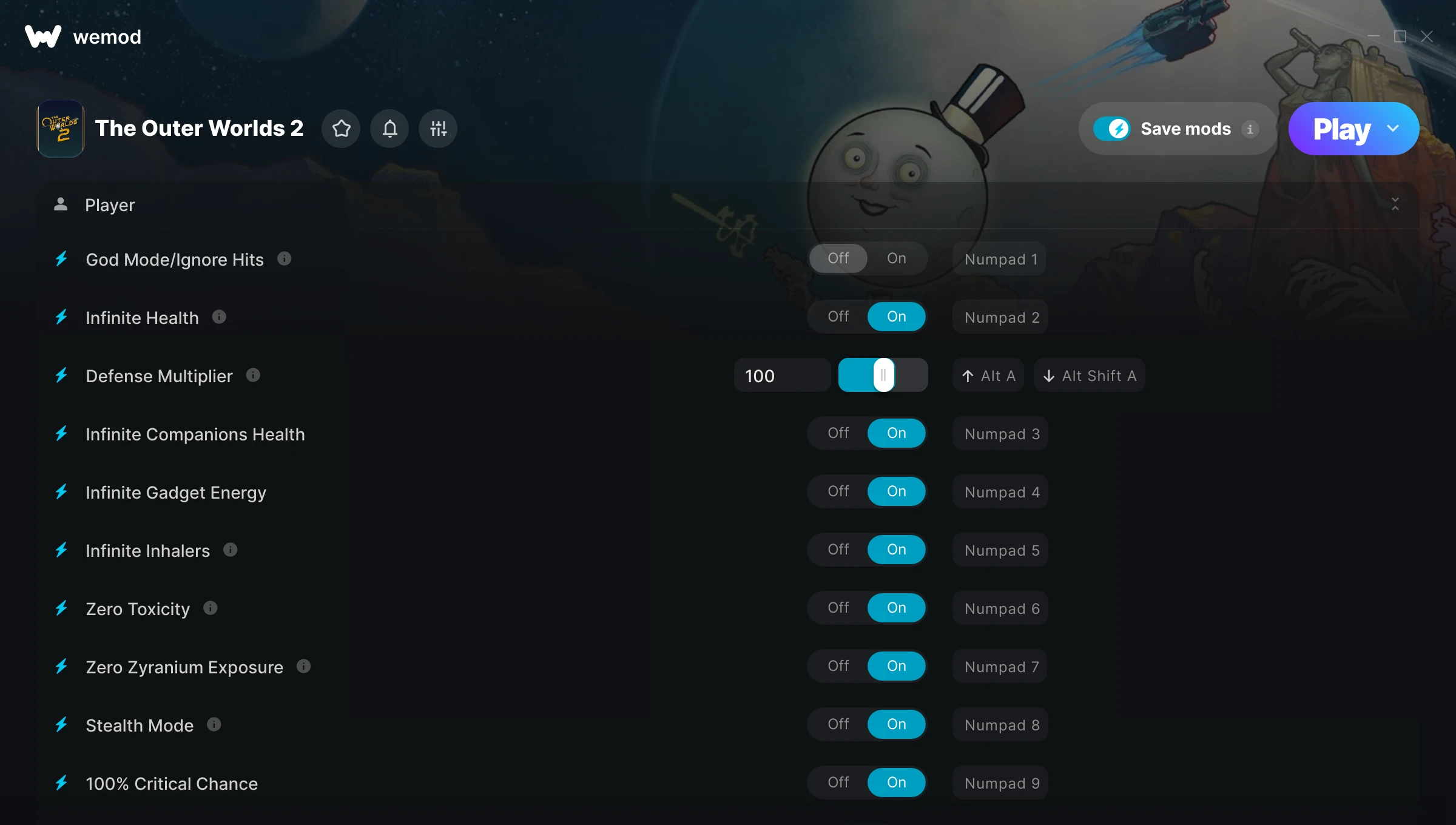 The Outer Worlds 2 cheats screenshot