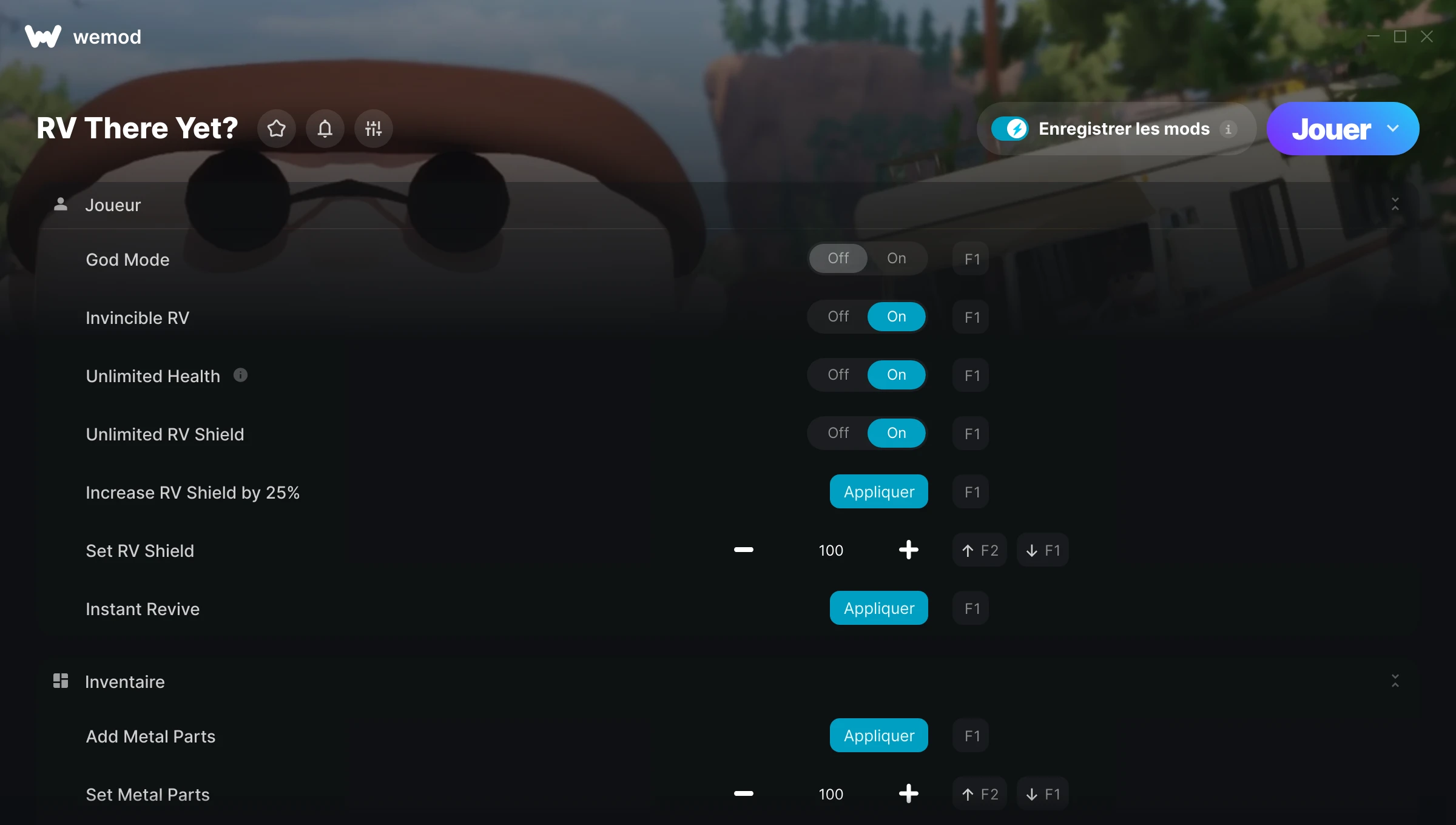 Capture d’écran des cheats pour RV There Yet?