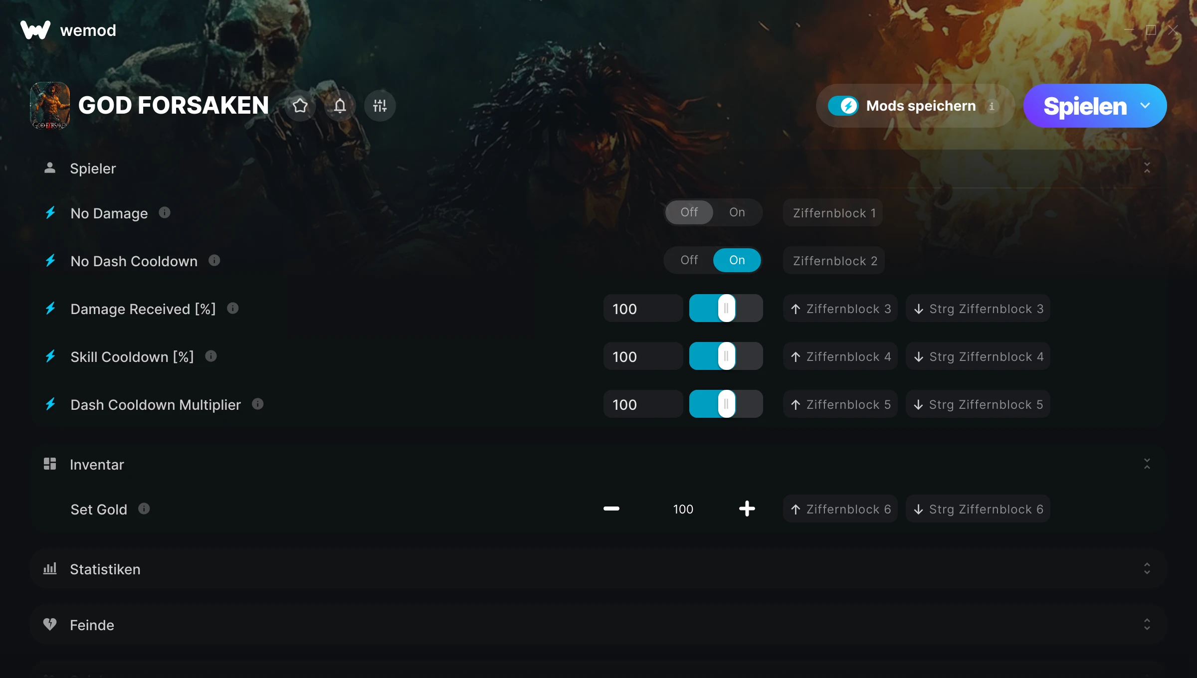 GOD FORSAKEN Cheats Screenshot