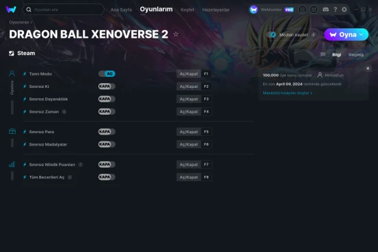 DRAGON BALL XENOVERSE 2 hilelerin ekran görüntüsü