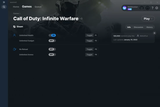 Call of Duty: Infinite Warfare cheats screenshot