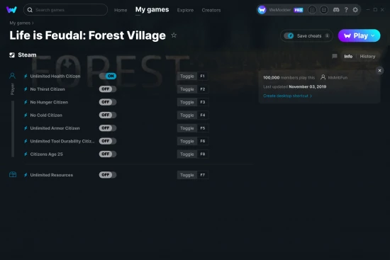 Life is Feudal: Forest Village cheats screenshot