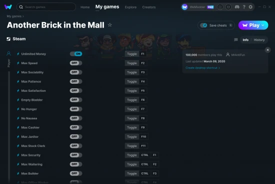 Another Brick in the Mall cheats screenshot