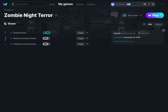 Zombie Night Terror cheats screenshot