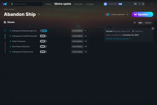 Abandon Ship Cheats Screenshot